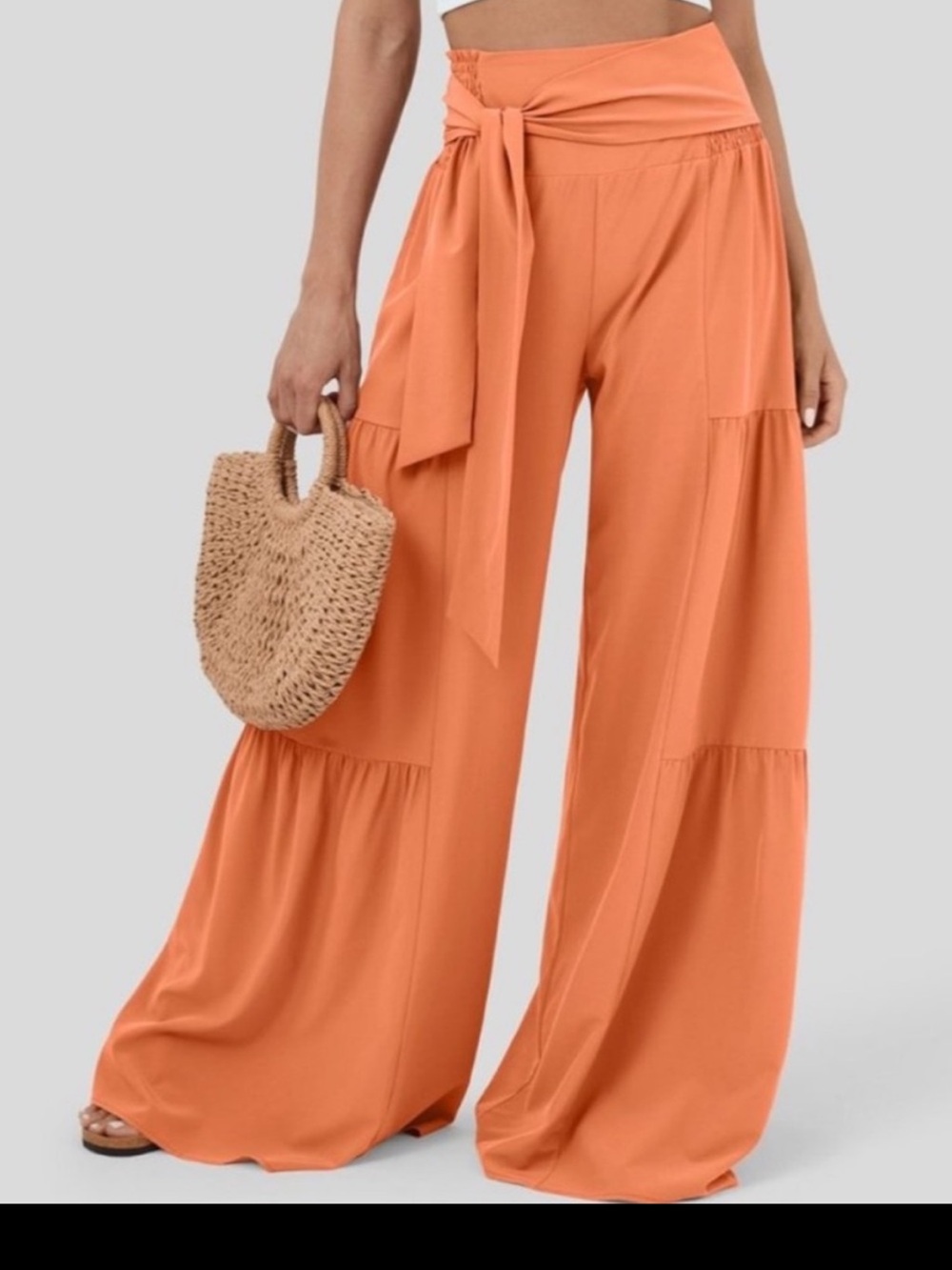 NWT / Halara / Breezeful High-Waisted Shirred Tie Front  Pants in Olive - Picture 7 of 7